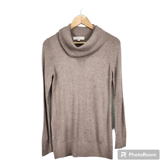 Loft Cowlneck Tan Cozy Sweater Size S - Picture 1 of 14
